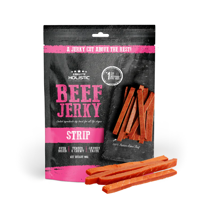 Absolute Holistic Beef Jerky Dog Treats 100g