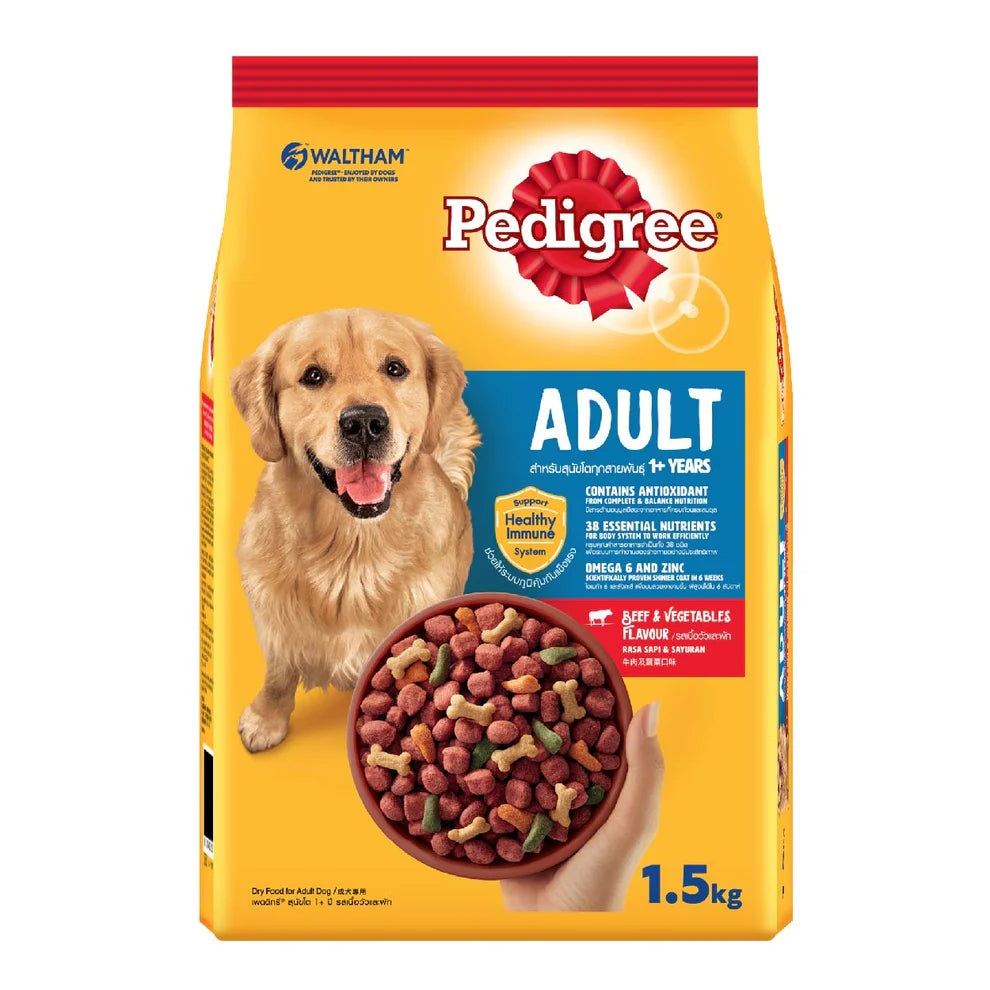 Pedigree Adult Dog Dry Food 1.5kg & 3kg