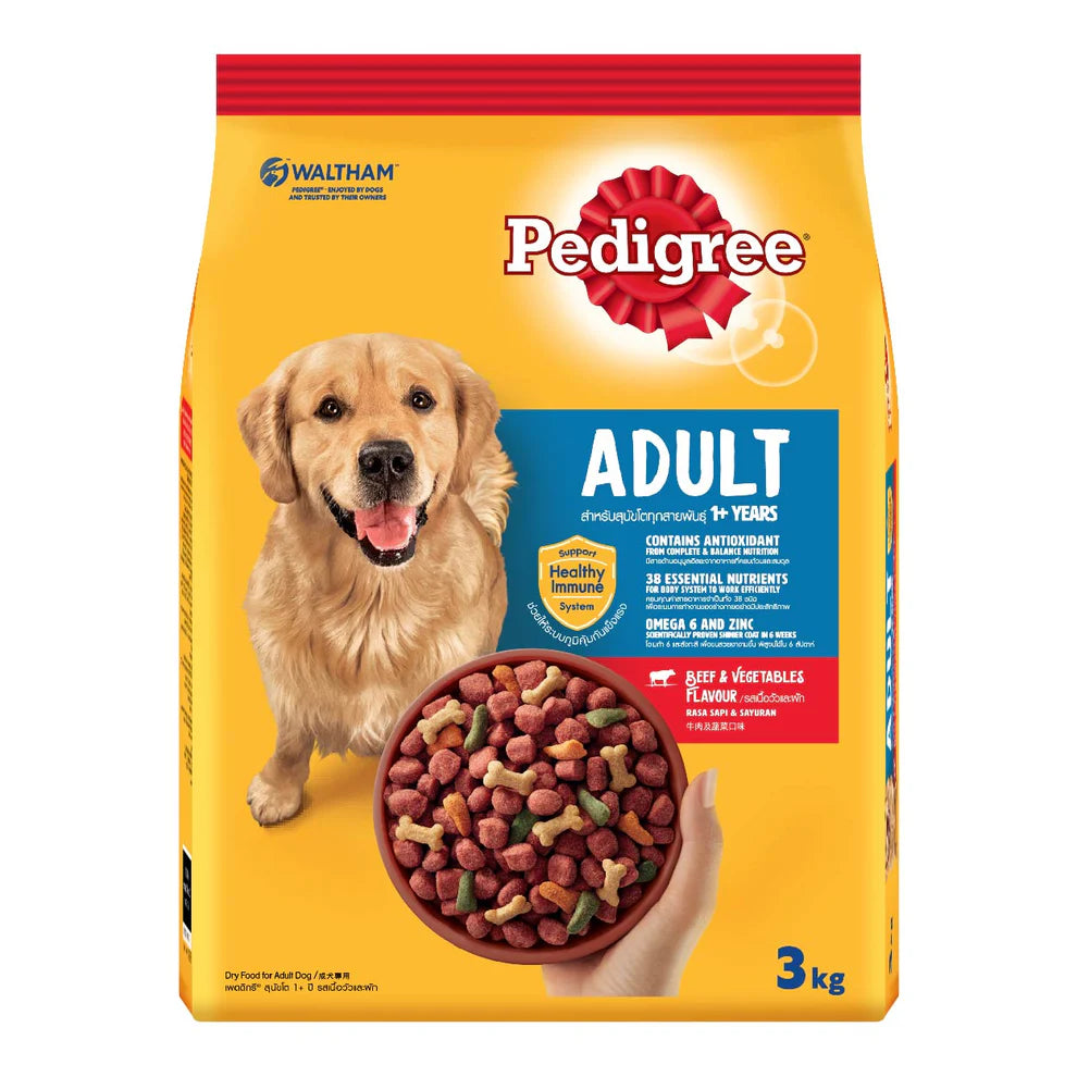 Pedigree Adult Dog Dry Food 1.5kg & 3kg