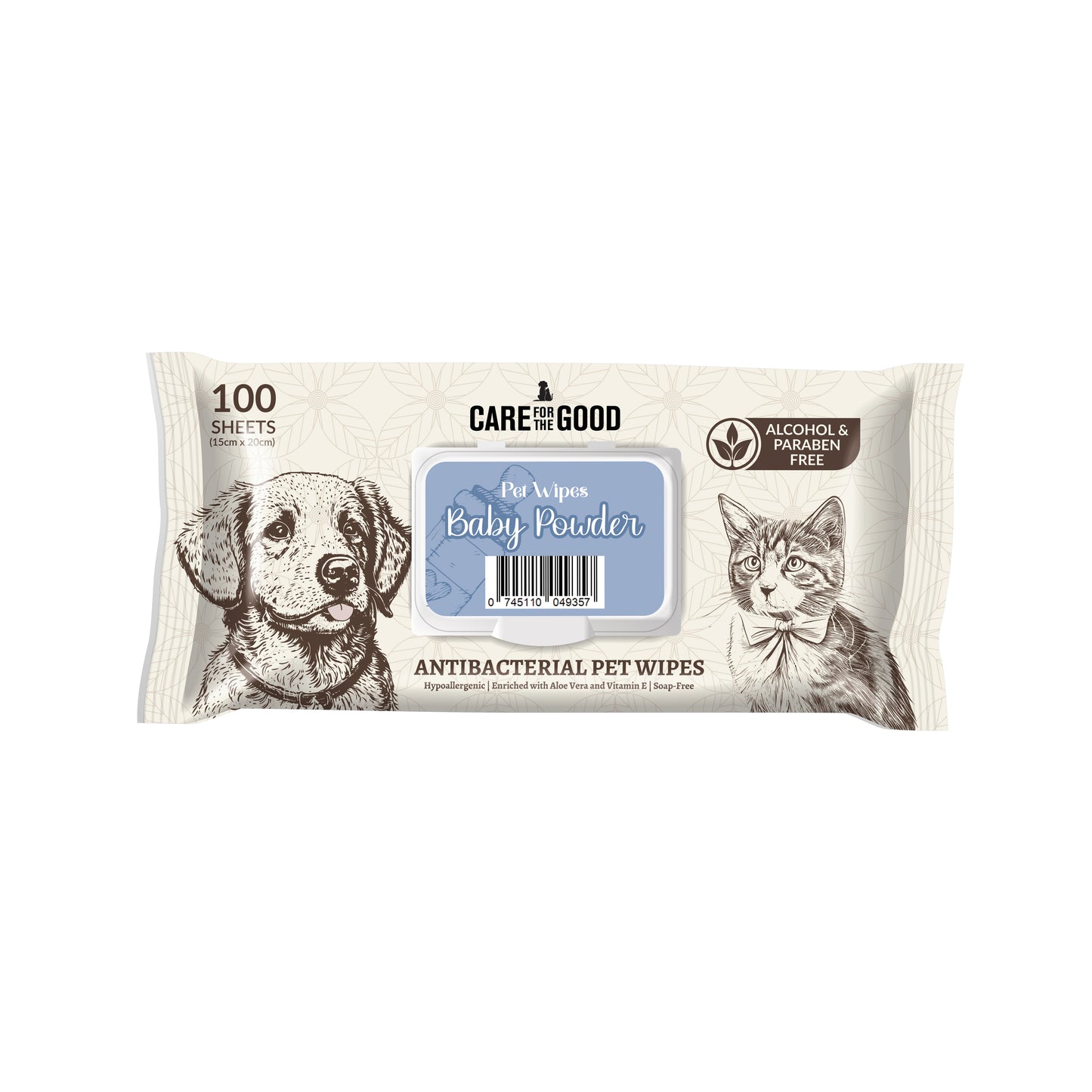 Care For The Good Antibacterial Pet Wipes - 100 pcs (7 variants)