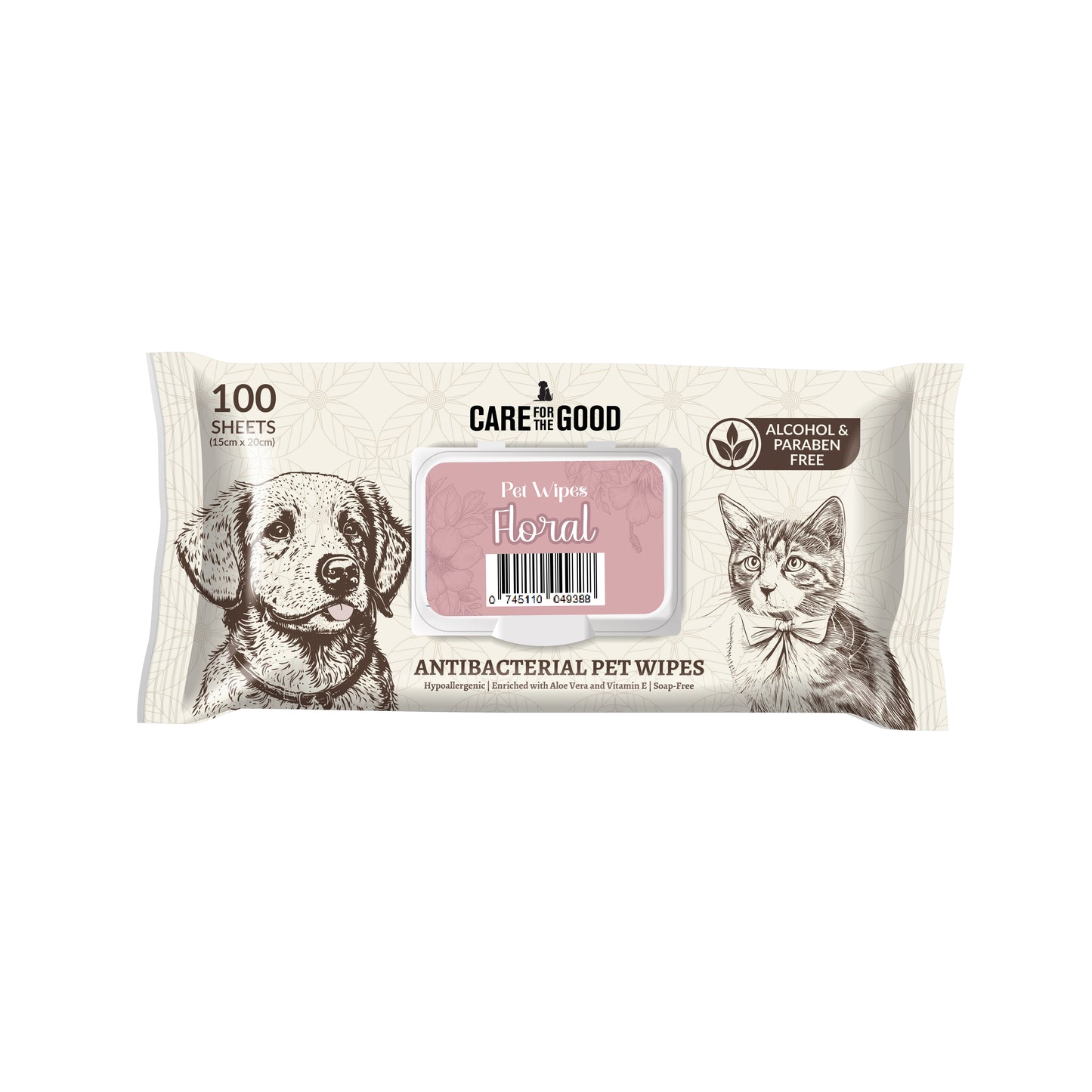 Care For The Good Antibacterial Pet Wipes - 100 pcs (7 variants)