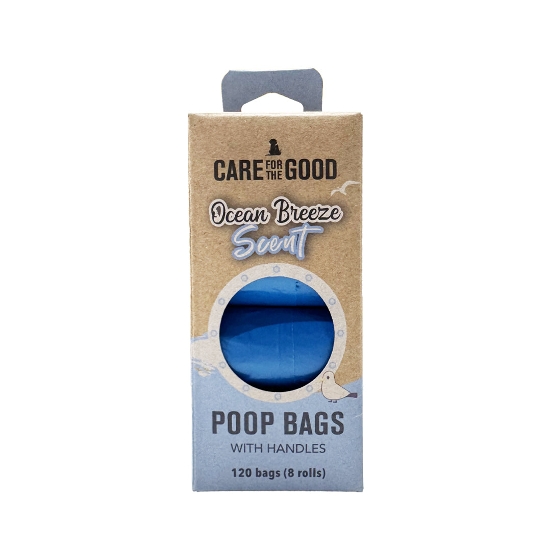 Care For The Good Scented Poop Bags with Handles (120 bags - 8 rolls of 15 bags)
