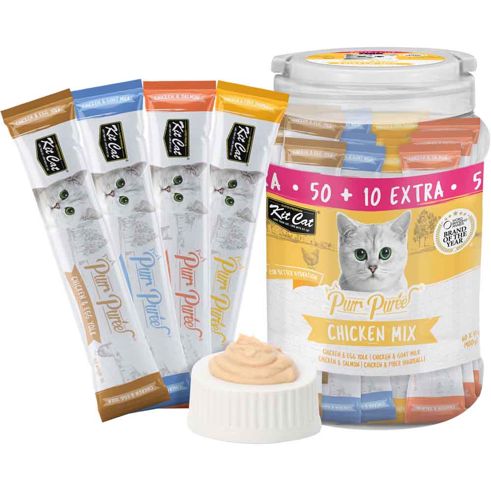 Kit Cat Purr Puree Variety Tub Cat Treats 60 Sticks (900g)