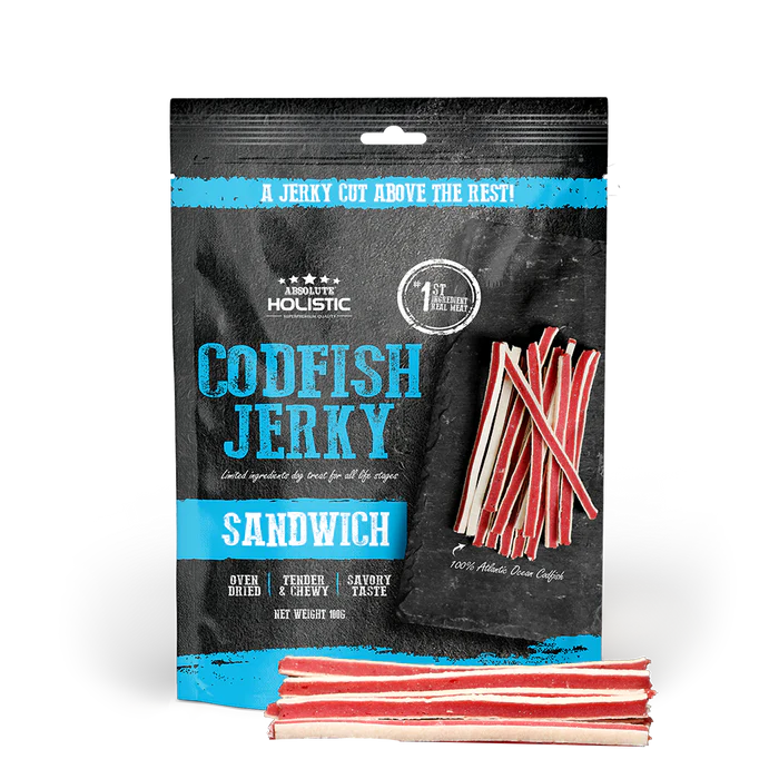 Absolute Holistic Codfish Jerky Dog Treats 100g