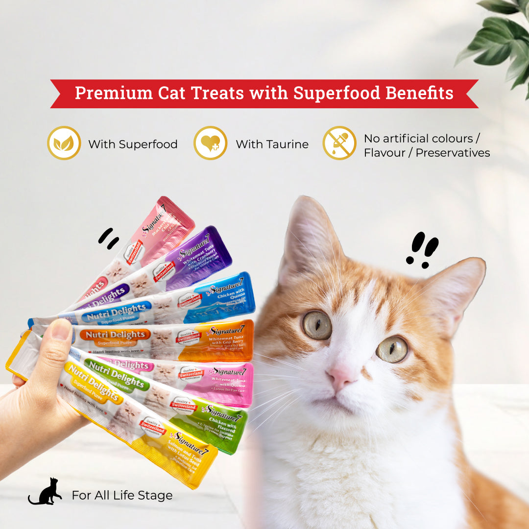 Signature7 Nutri Delights Superfood Puree Cat Treats 60g [MAY 18 CLEARANCE]