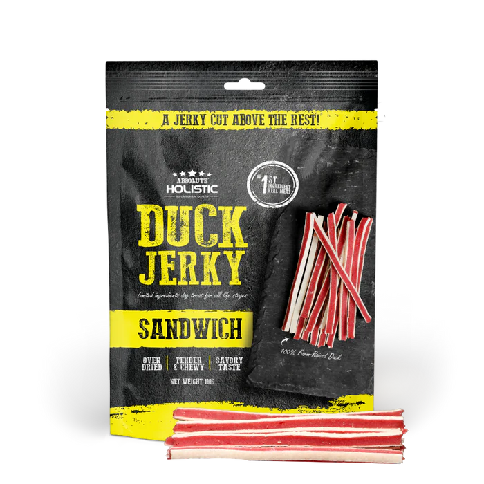 Absolute Holistic Duck Jerky Dog Treats 100g