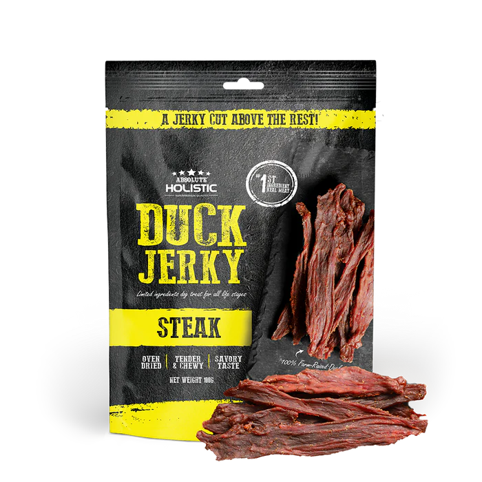 Absolute Holistic Duck Jerky Dog Treats 100g