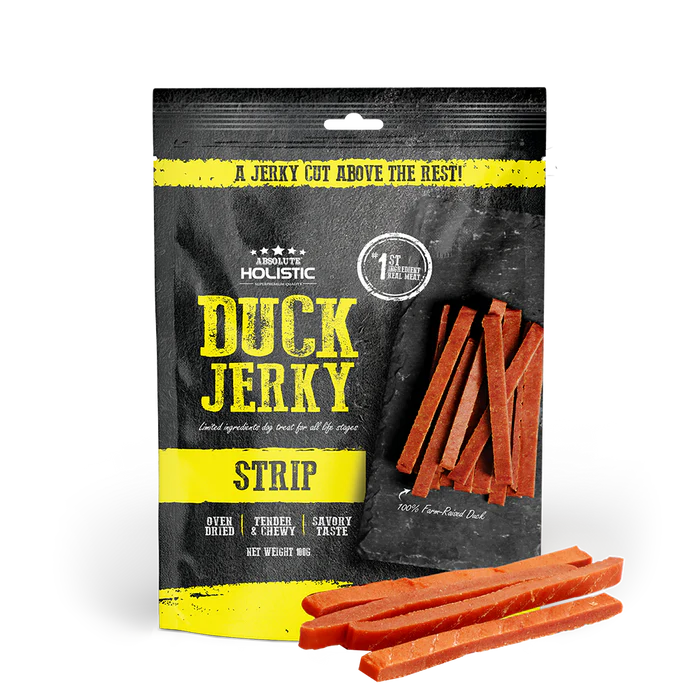 Absolute Holistic Duck Jerky Dog Treats 100g