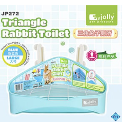 Jolly Triangle Rabbit Toilet (Blue & Pink)- Large