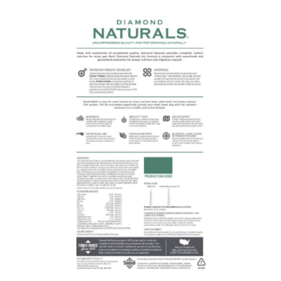 Diamond Naturals Small Breed Lamb & Rice Dry Dog Food 2kg