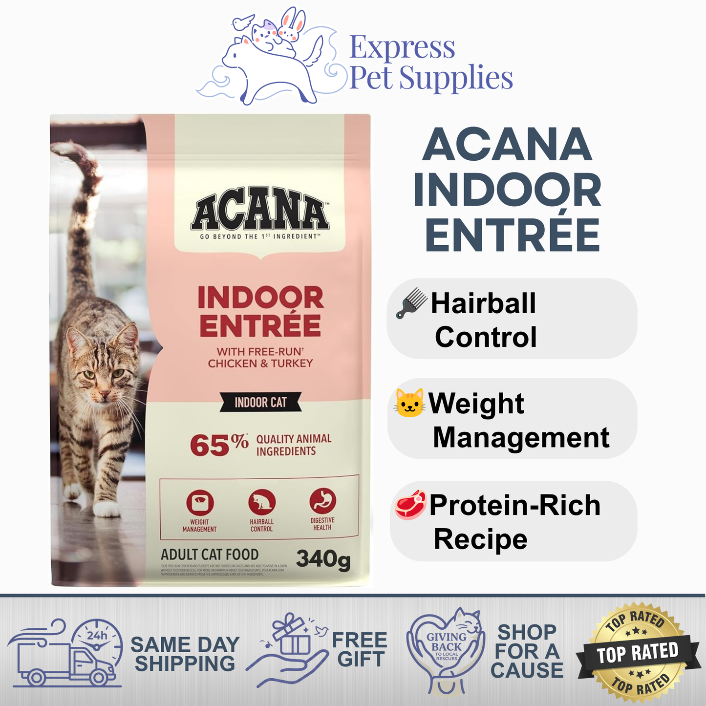 ACANA & ORIJEN 340g Trial Size Cat Food | Mix & Match (Min. 4 Packs) | Premium Dry Cat Food