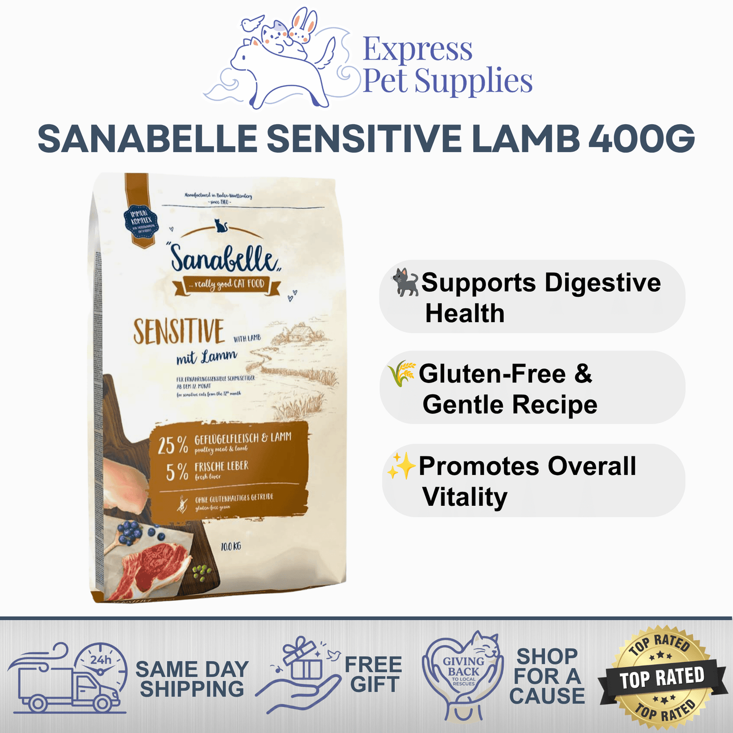 Sanabelle Cat Dry Food Sensitive Lamb 400g