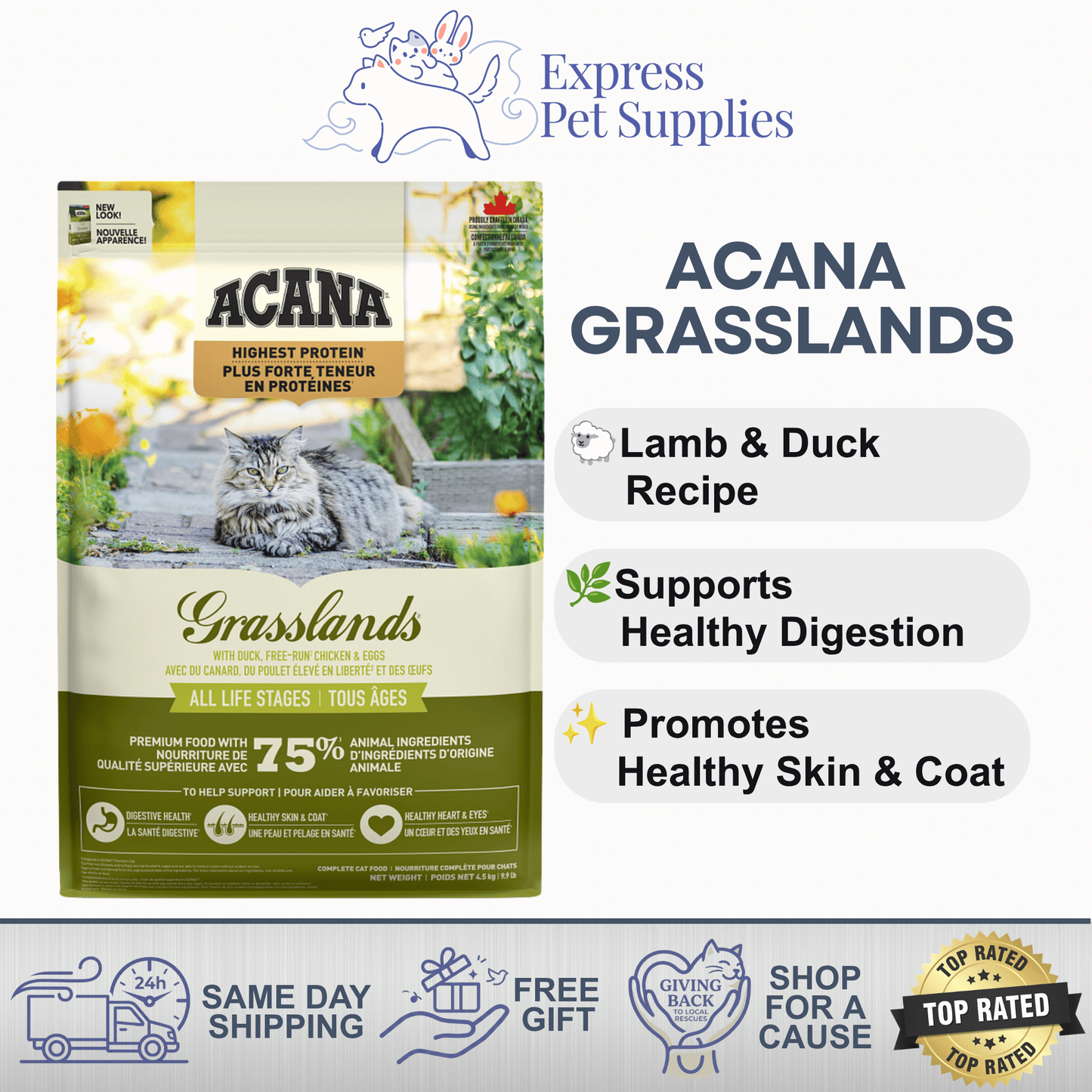 ACANA & ORIJEN 340g Trial Size Cat Food | Mix & Match (Min. 4 Packs) | Premium Dry Cat Food