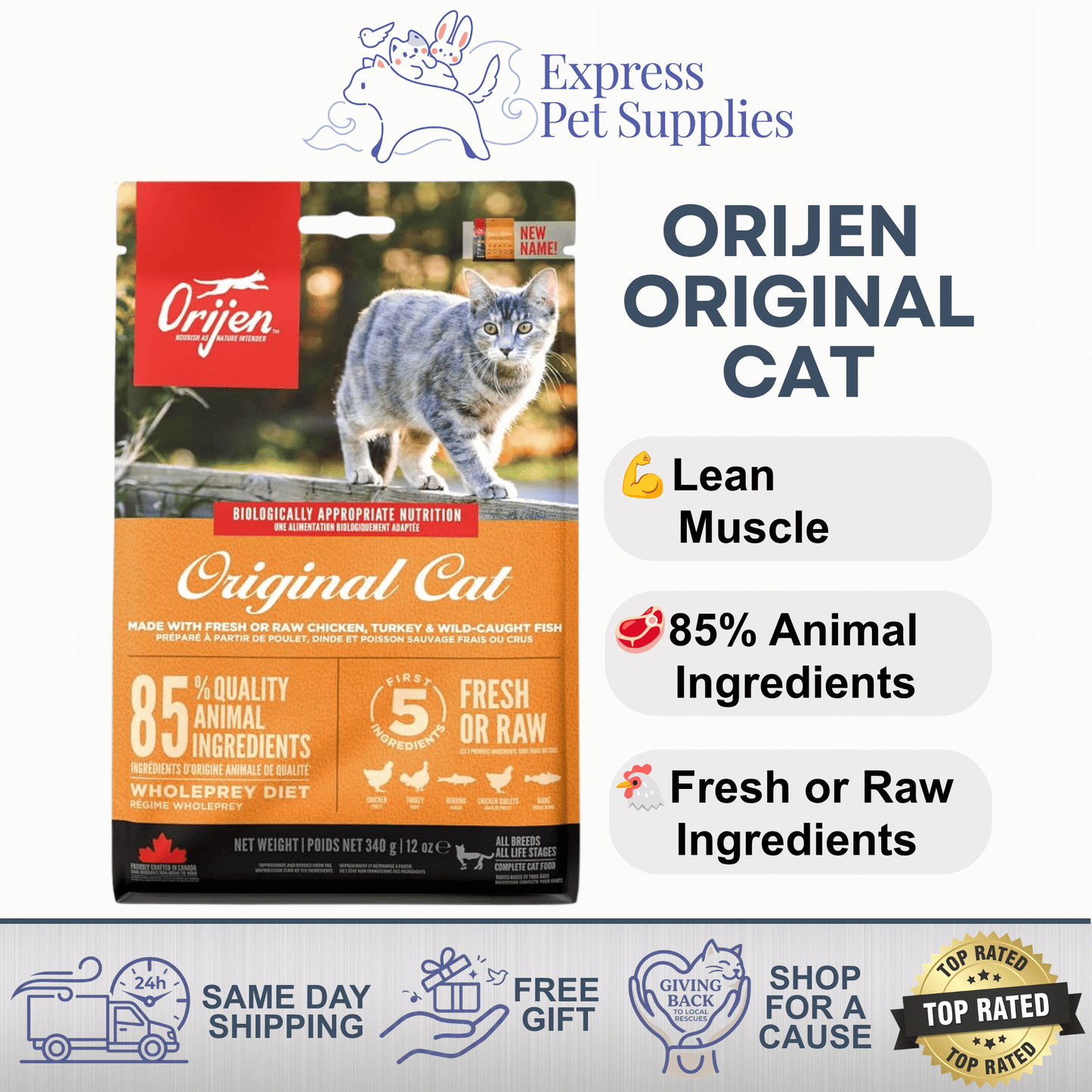 ACANA & ORIJEN 340g Trial Size Cat Food | Mix & Match (Min. 4 Packs) | Premium Dry Cat Food