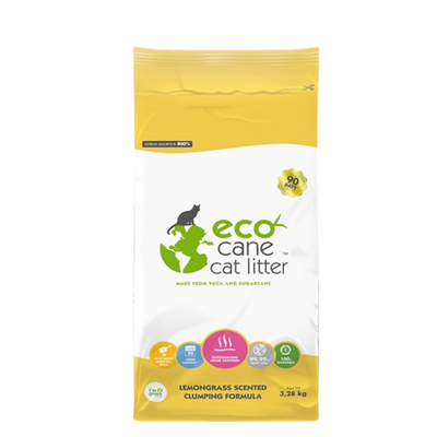 Eco Cane Lemongrass Clumping Cat Litter 3.28kg