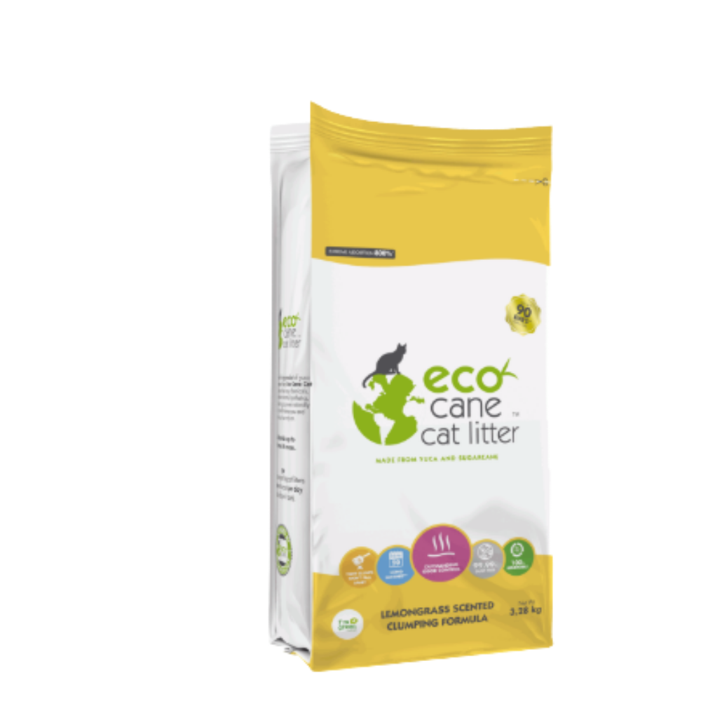 Eco Cane Lemongrass Clumping Cat Litter 3.28kg