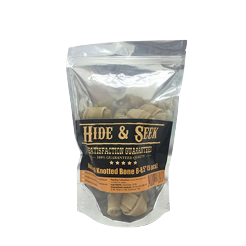 Hide & Seek NATURAL Knotted Bone - Dog Chew Treat