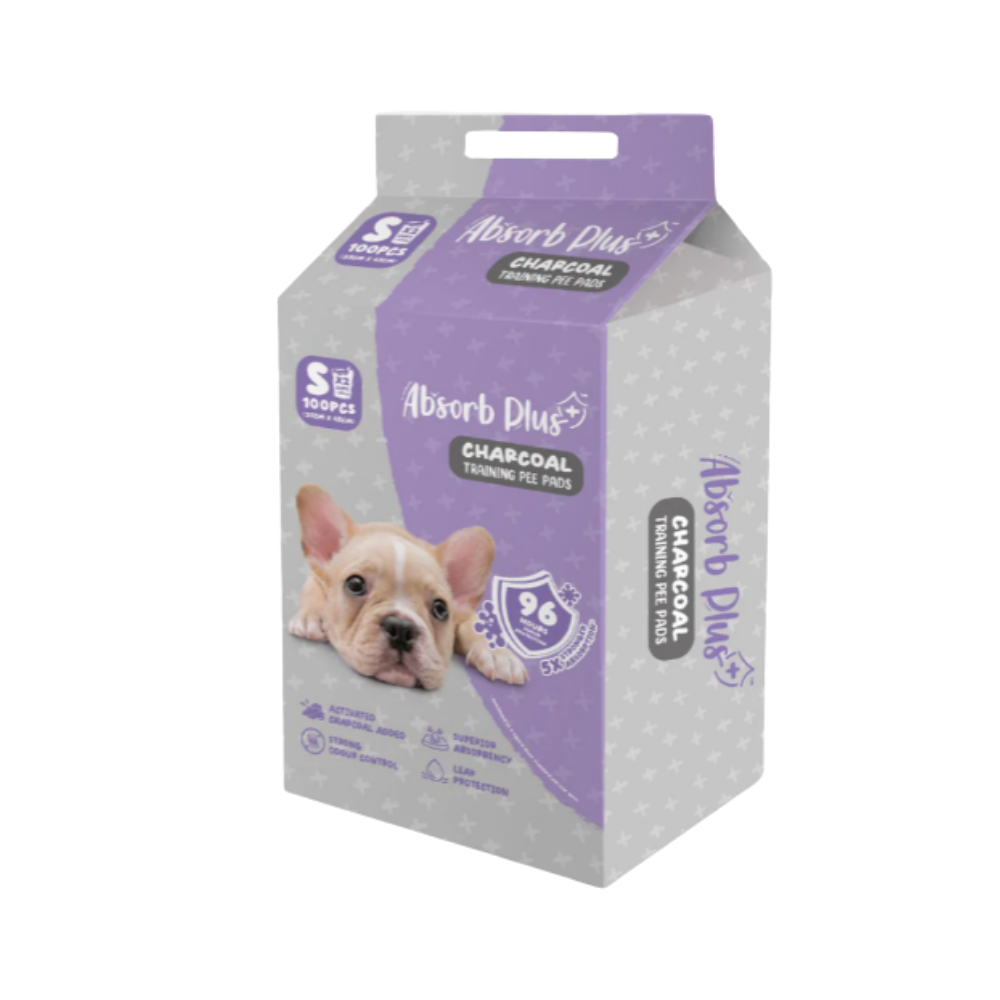 Absorb Plus Pee Pad Pet 100 Sheets | Antibacterial & Charcoal - (Small,Medium & Large)