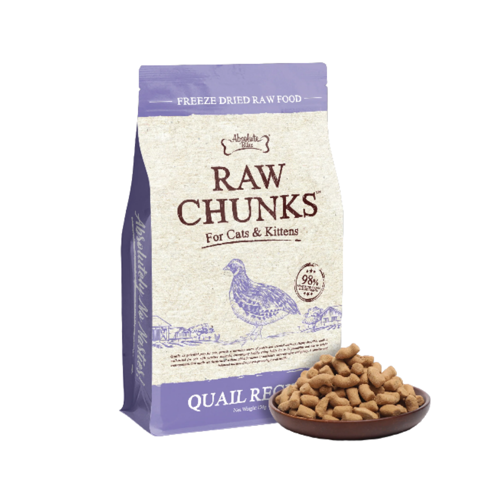Absolute Bites Raw Chunks Freeze Dried Raw Dry Food for Cats & Kittens 150g/180g