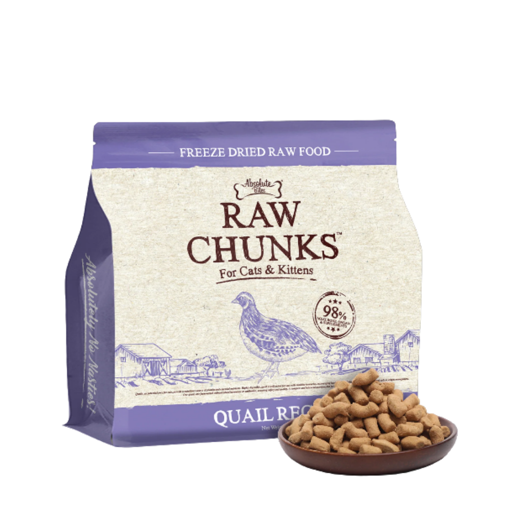 Absolute Bites Raw Chunks Freeze Dried Raw Dry Food for Cats & Kittens 150g/180g