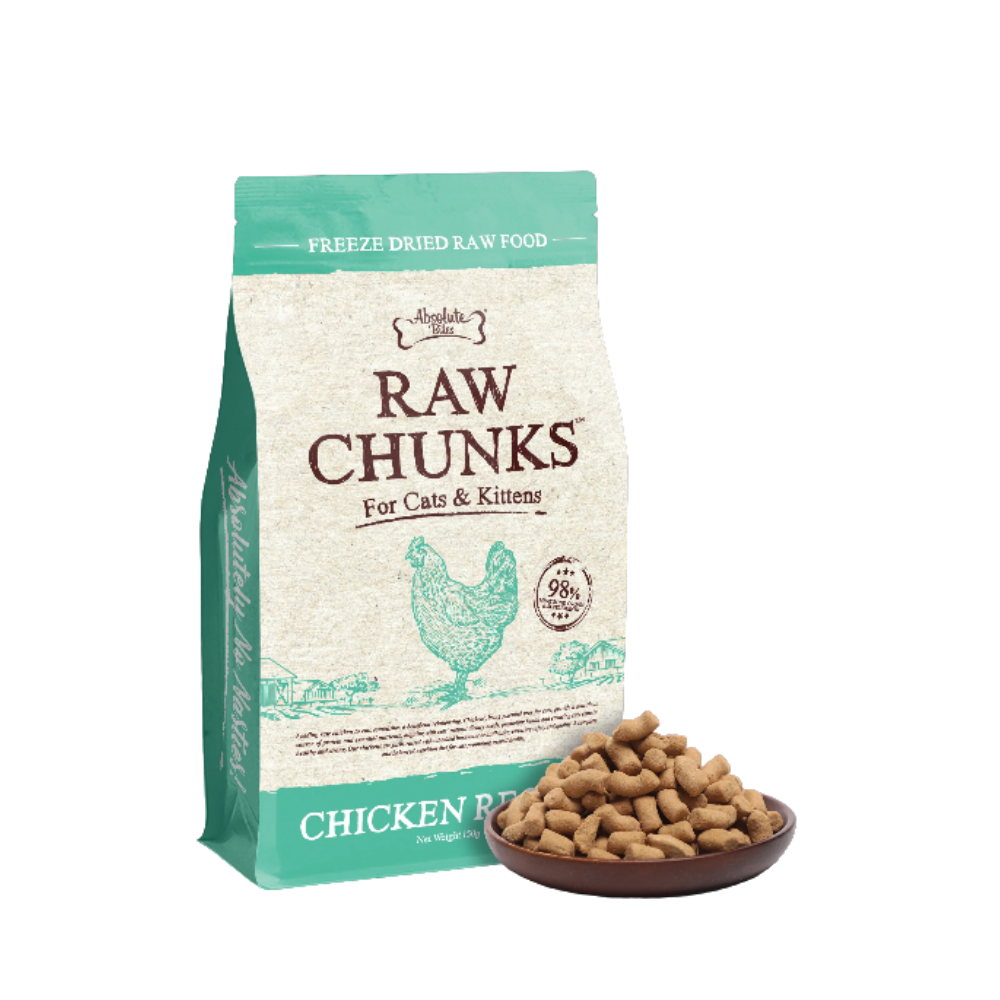 Absolute Bites Raw Chunks Freeze Dried Raw Dry Food for Cats & Kittens 150g/180g