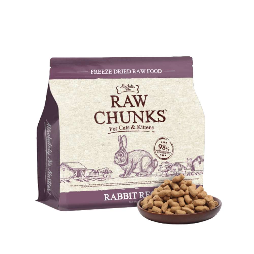 Absolute Bites Raw Chunks Freeze Dried Raw Dry Food for Cats & Kittens 150g/180g