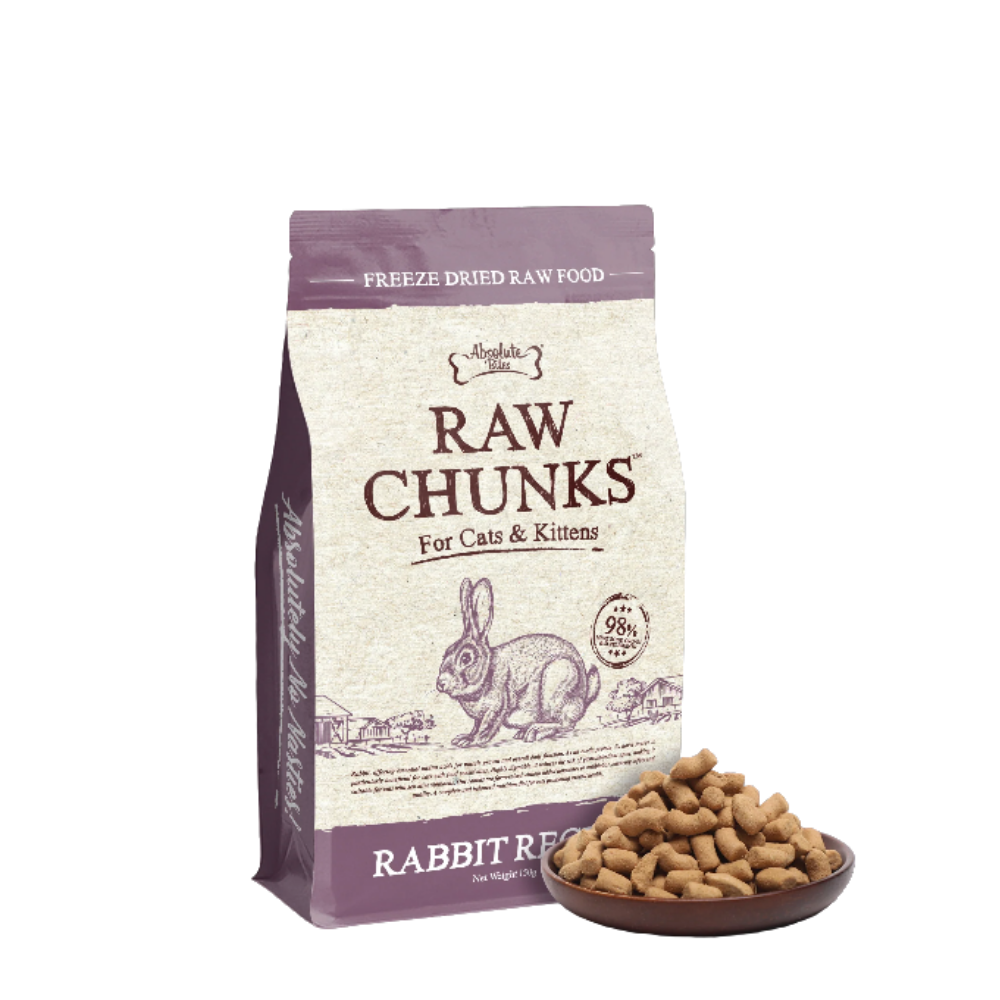 Absolute Bites Raw Chunks Freeze Dried Raw Dry Food for Cats & Kittens 150g/180g