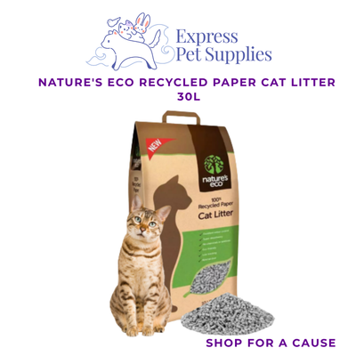 Nature's Eco Recycled Paper Cat Litter 30L