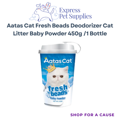 Aatas Cat Fresh Beads Deodorizer Cat Litter Baby Powder 450g