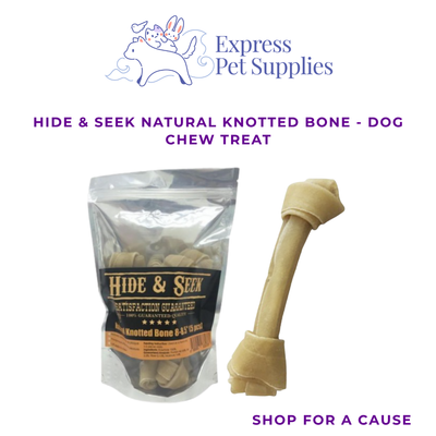 Hide & Seek NATURAL Knotted Bone - Dog Chew Treat