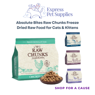 Absolute Bites Raw Chunks Freeze Dried Raw Dry Food for Cats & Kittens 150g/180g