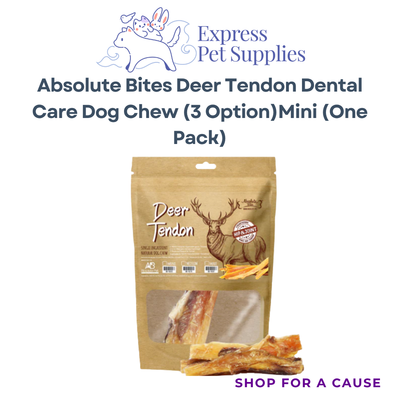 Absolute Bites Deer Tendon Dental Care Dog Chew (3 Option) Mini (One Pack)