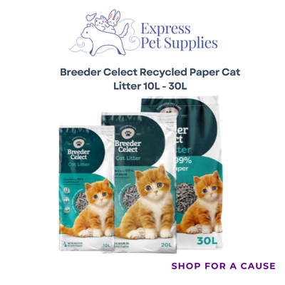 Breeder Celect Recycled Paper Cat Litter 10L - 30L