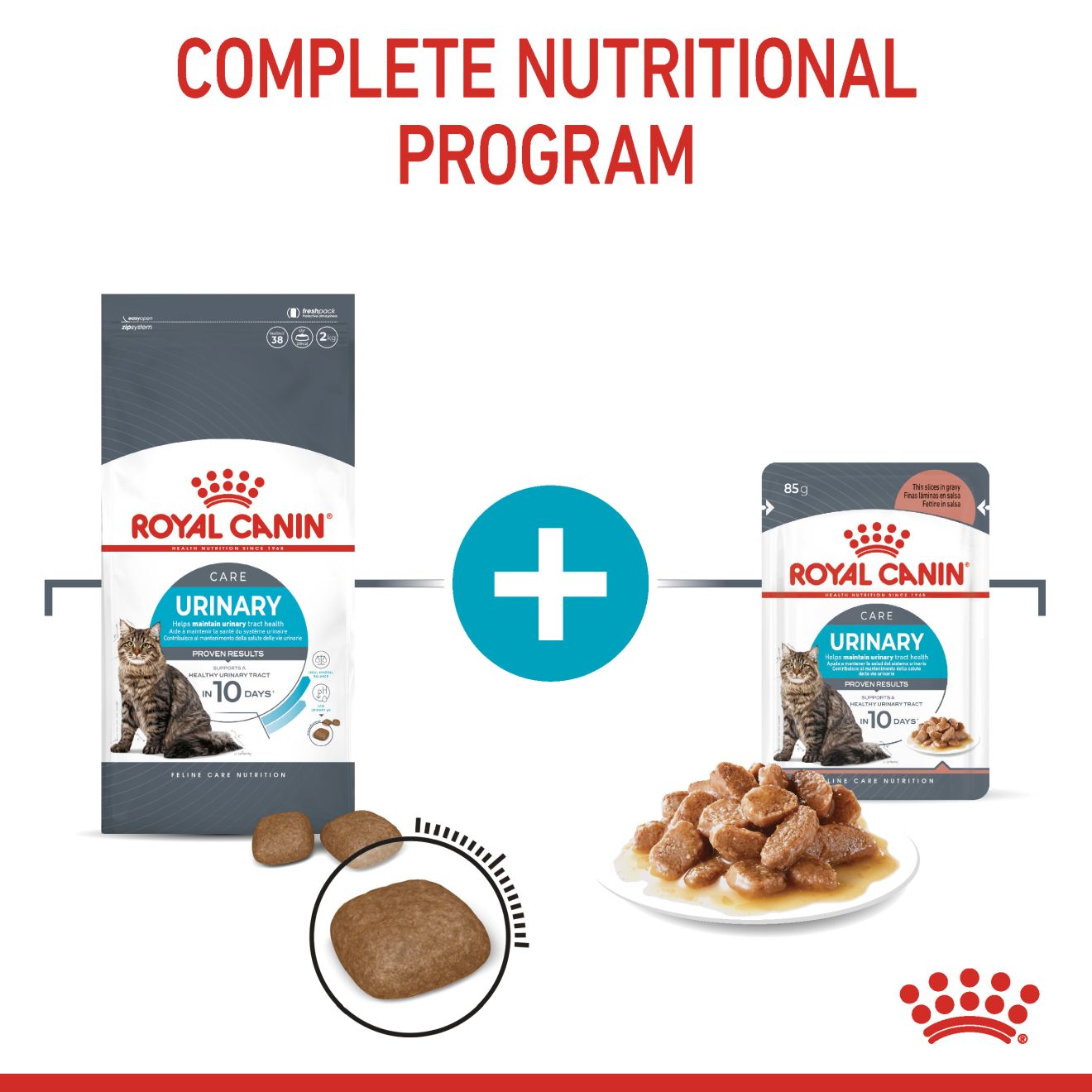 Royal Canin Feline Nutrition Urinary Adult Pouch Cat Food 85g x 12