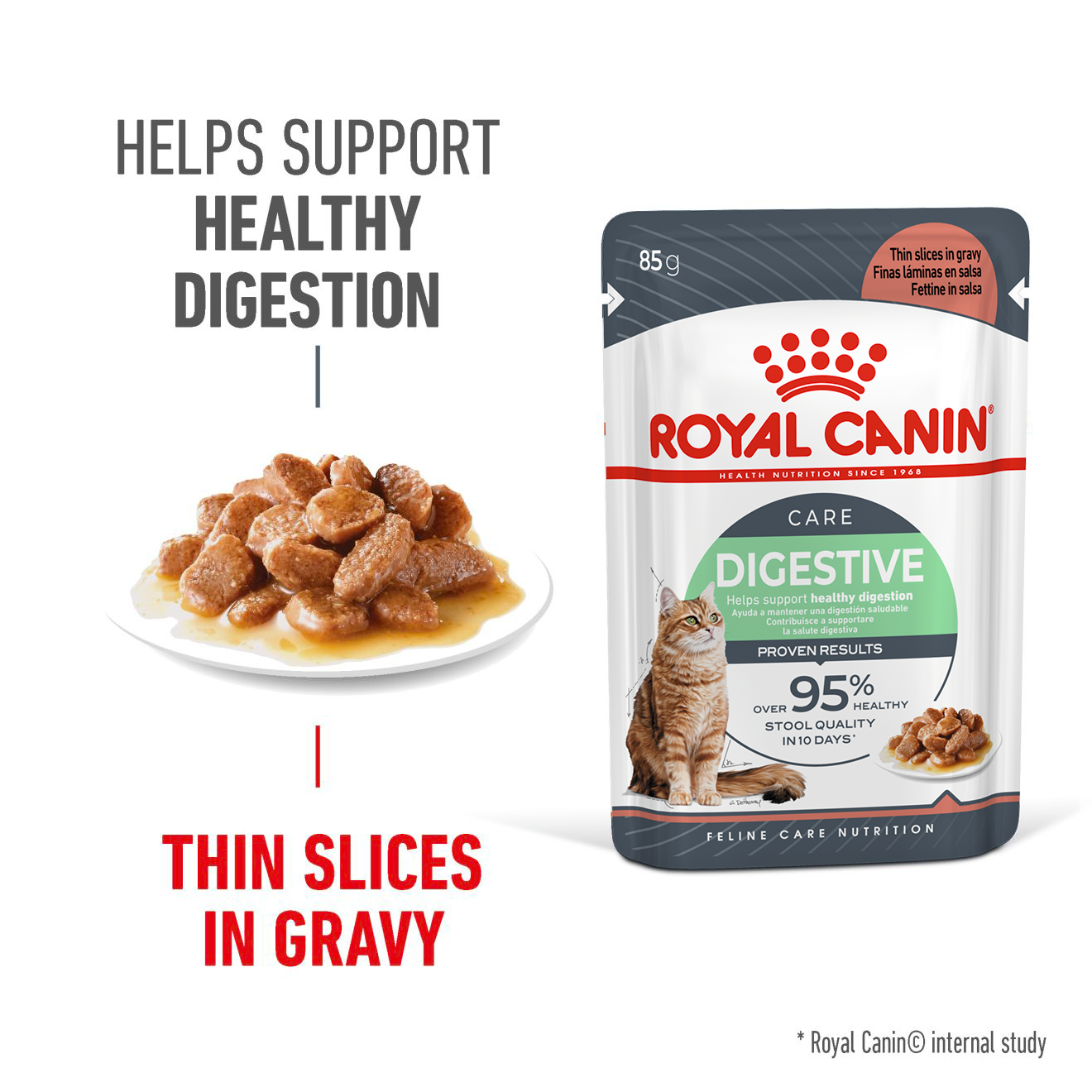 Royal Canin Feline Nutrition Digestive Care Adult Pouch Cat Food 85g x12