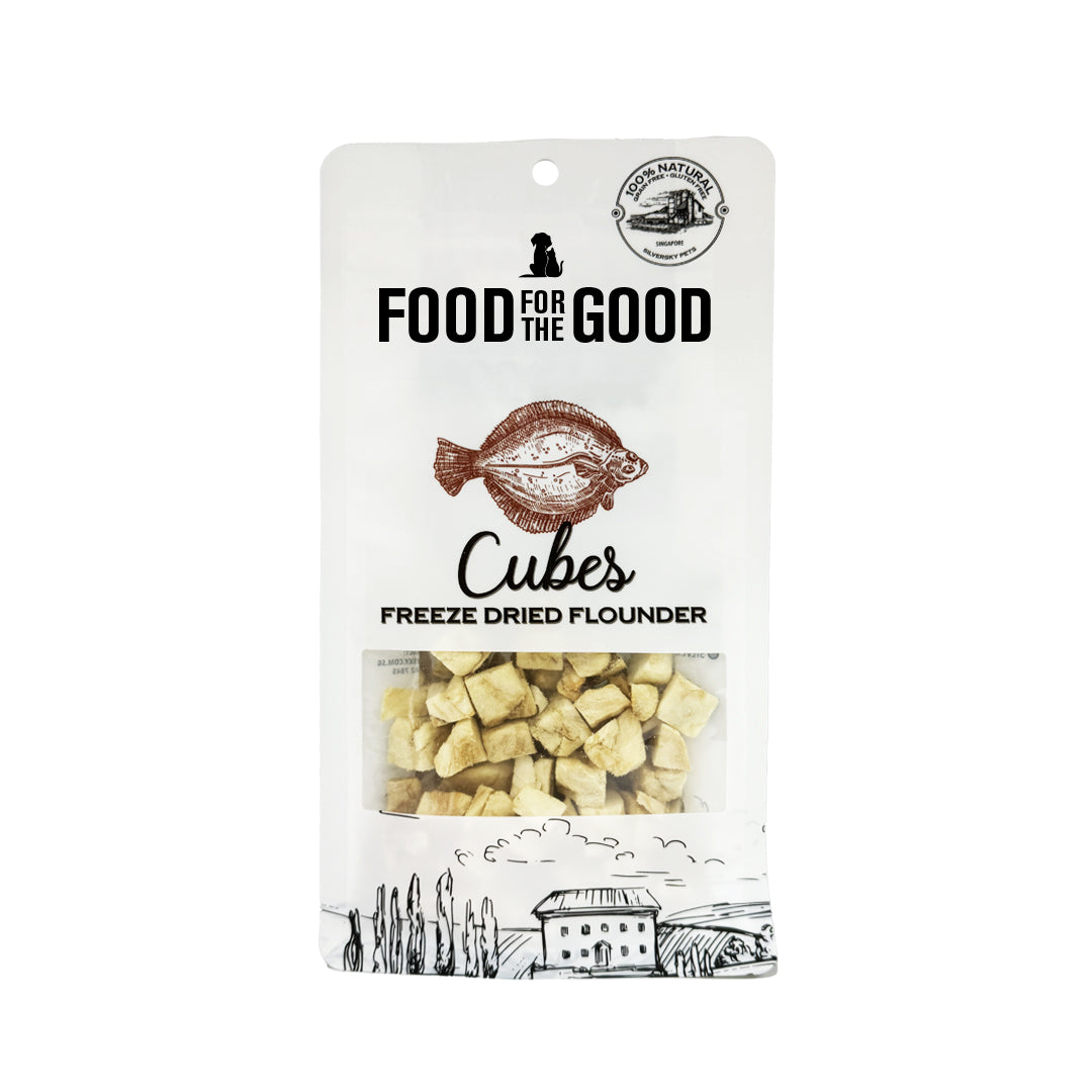 Food For The Good - Freeze Dried Flounder Cubes Cat & Dog Treats