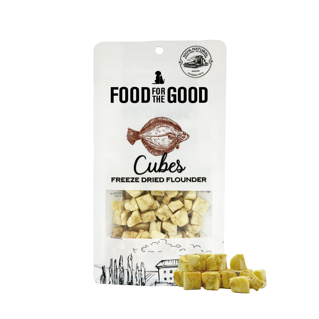 Food For The Good - Freeze Dried Flounder Cubes Cat & Dog Treats