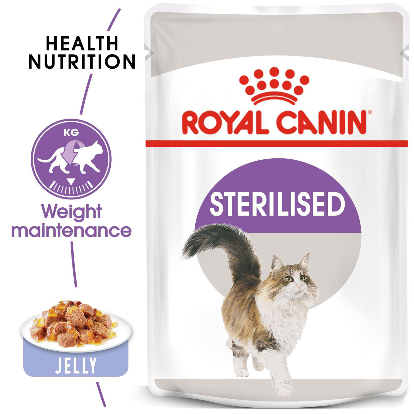 Royal Canin Feline Nutrition Sterilised in Jelly Pouch Cat Wet Food 85g x 12