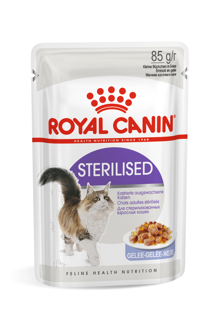 Royal Canin Feline Nutrition Sterilised in Jelly Pouch Cat Wet Food 85g x 12