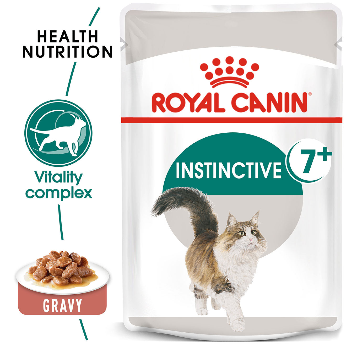 Royal Canin Feline Nutrition Instinctive 7+ Adult Pouch Cat Food 85g x 12