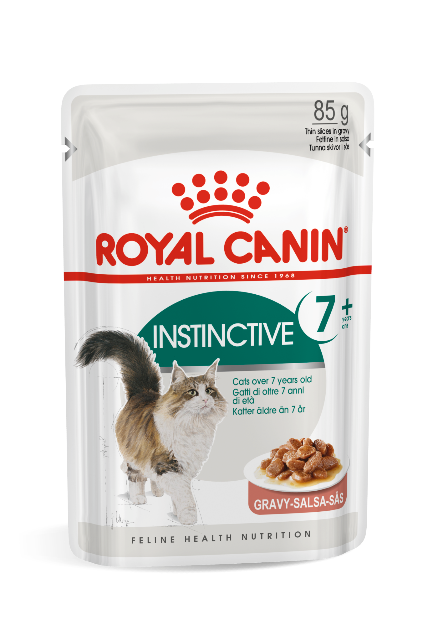 Royal Canin Feline Nutrition Instinctive 7+ Adult Pouch Cat Food 85g x 12