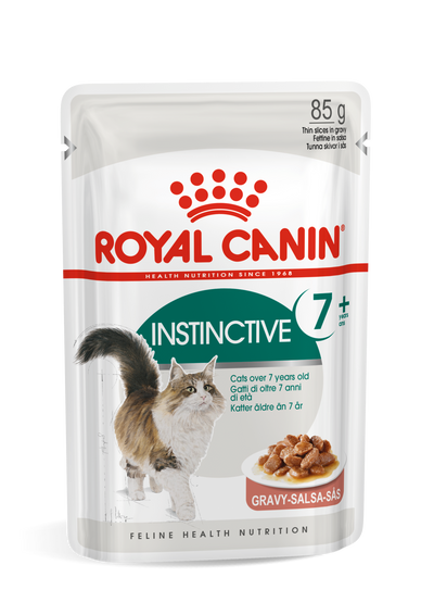 Royal Canin Feline Nutrition Instinctive 7+ Adult Pouch Cat Food 85g x 12