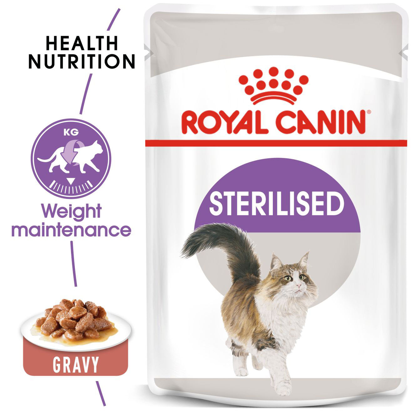 Royal Canin Feline Nutrition Sterilised in Gravy Adult Pouch Cat Wet Food 85g x 12
