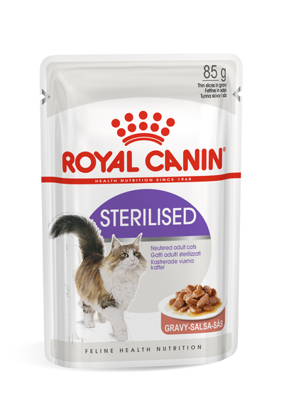 Royal Canin Feline Nutrition Sterilised in Gravy Adult Pouch Cat Wet Food 85g x 12
