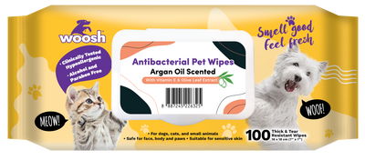 Woosh Antibacterial Pet Wipes 100 Pcs