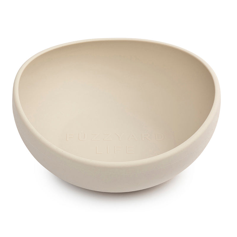 FuzzYard Life Silicone Dog Feeding Bowl - Sandstone [Size: Medium]
