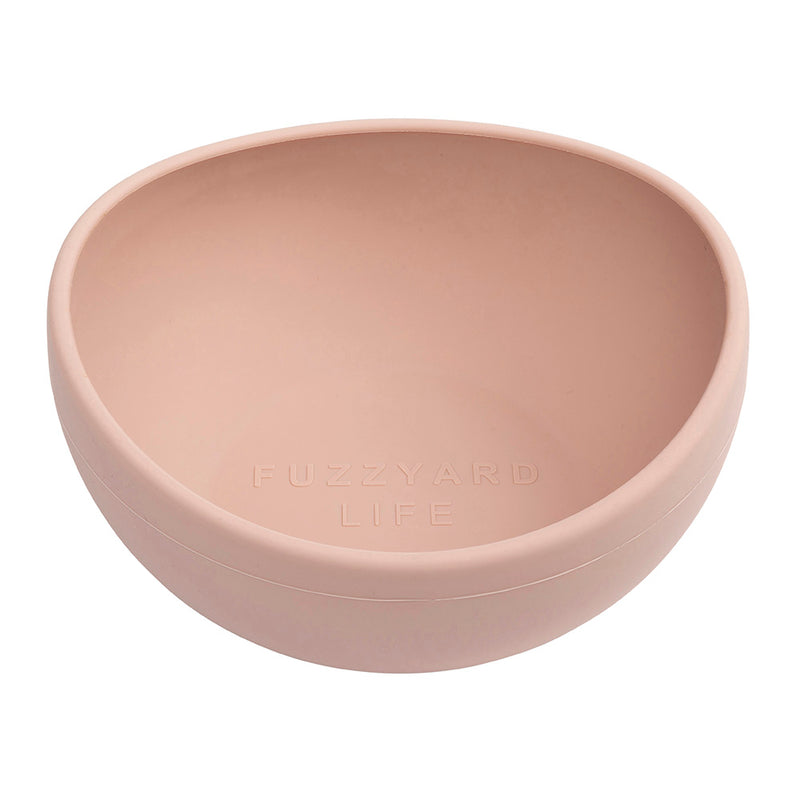 FuzzYard Life Silicone Dog Feeding Bowl - Soft Blush [Size: Medium]