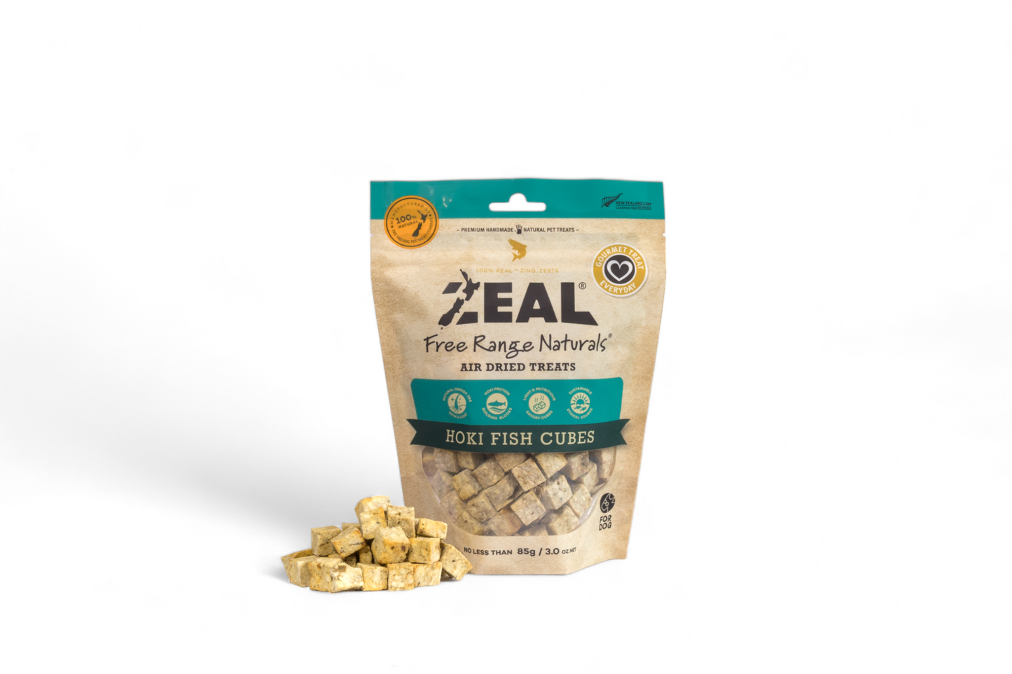 Zeal Hoki Fish Cubes Cat & Dog Treats [Wt: 85 g]
