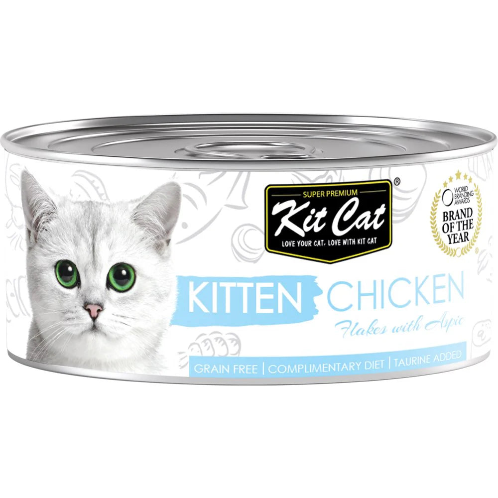Kit Cat Mousse & Topper Grain-Free Canned Cat  Wet Food 80g x 24pcs