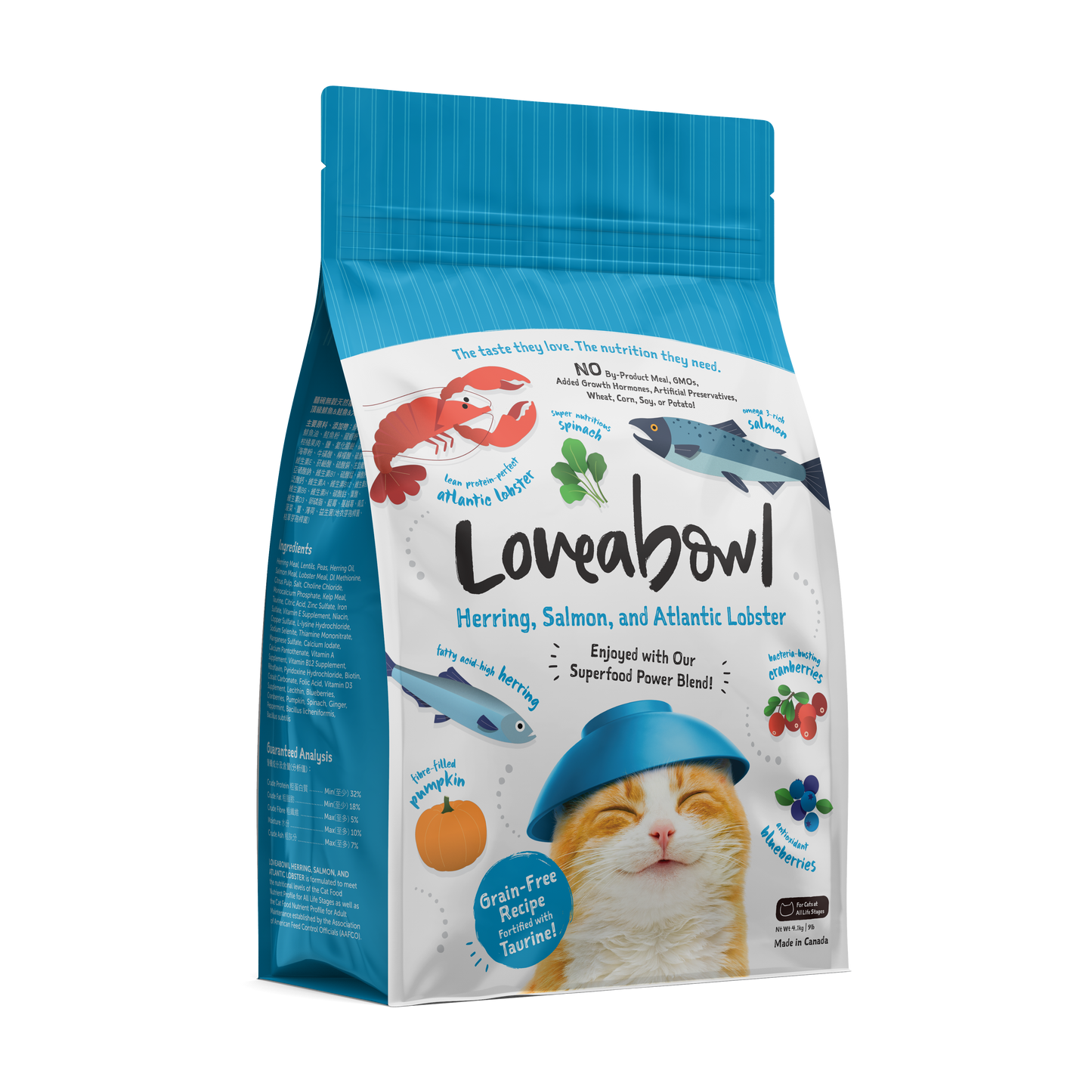 Loveabowl Grain Free Dry Cat Food (Herring, Salmon & Lobster)